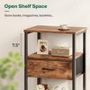 Huuger Night Stand with Fabric Drawer, Side Table with Mesh