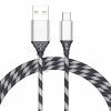PCC 5ft Foot USB-A to USB-C Sync & Charge Cable White / Black Braided 506-285