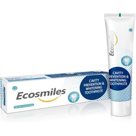 Ecosmiles - Fluoride Anticavity Toothpaste for Adults, Cavity Protection Teeth Whitening with Xylitol and Remineralizing Hydroxyapatite, Tartar Remover SLS Free, Tooth Decay Enamel Repair, Mint 3.52 OZ