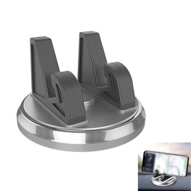 DACIRTY Dashboard Phone Holder, 360 Degree Rotation Adjustable Angle Cell Phone Bracket, Horizontal and Vertical Non-Slip Portable Navigation Bracket, for Most Cars Home Office (Silver)