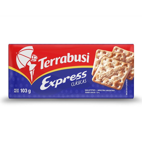 Terrabusi Express Water Biscuits Galletitas de Agua for Breakfast, Brunch & Tea, 103 g / 3.63 oz (pack of 3)