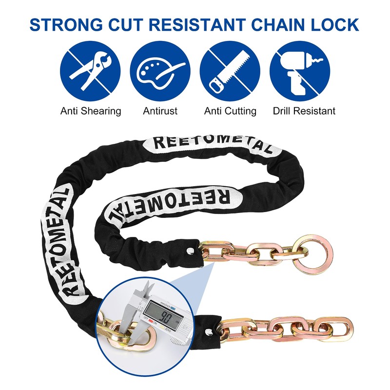 REETOMETAL Heavy Duty Security Chain, 6 Foot x 3/8" Thick