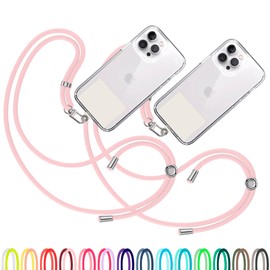 TBOC 2X Cell Phone Lanyard [Light Pink] - Comfortable Universal Smartphone Lanyard - Easy to Use Neck Phone Holder [White Ice Patch] - Adjustable Length Phone Strap Crossbody - Fits All Mobile Phones