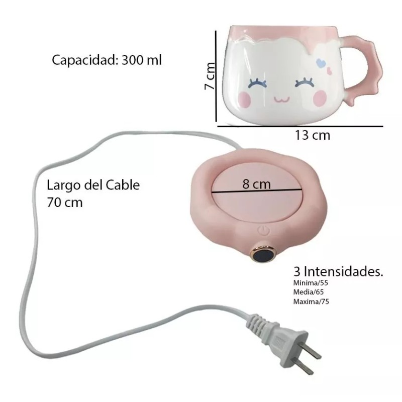 TH2010 Taza Ceramica Calentador Electrica Portatil Kawaii Cafe Te