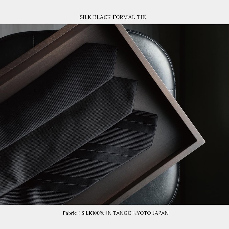 Y & TAILOR Formal Necktie, Ceremonial Occasions, Kyoto, Tango, Black,