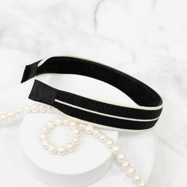 Burnaby Black Two-Line Slim Hair Band / 버나비 블랙 투라인 슬림 헤어밴드
