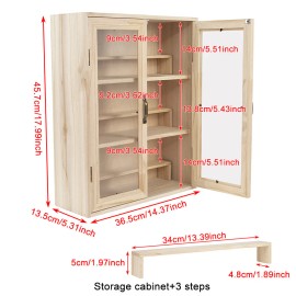 Unbranded 6-Tier Display Shelves Unit Cabinet Adjustable w/ Doors Toys Dolls Display Shelf