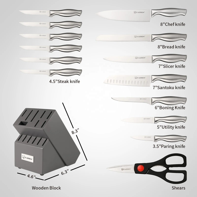 15 Pcs Premium Sharp Carbon Steel Blade Boning Steak Knives