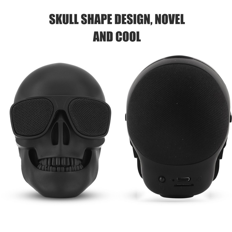 New Skull Head Speaker Portable Mini Wireless Bluetooth Stereo Speaker