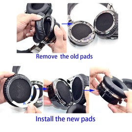 Reparaturteile Ohrpolster Polster Ohrenschützer für Cowin E7/E7 Pro Active Noise Cancelling Kopfhörer (schwarz)