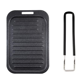 MiliCamp Extra Thick Iron Plate SOLO Nonstick Grilling Plate Large Mestine Perfect Yakiniku Plate (Black Handle and Storage Bag Included)