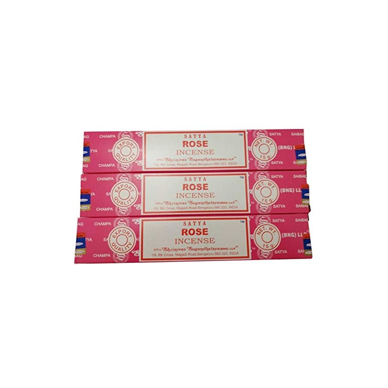 Satya Pink Rose Aromatic Incense Sticks - Natural Aromatherapy -
