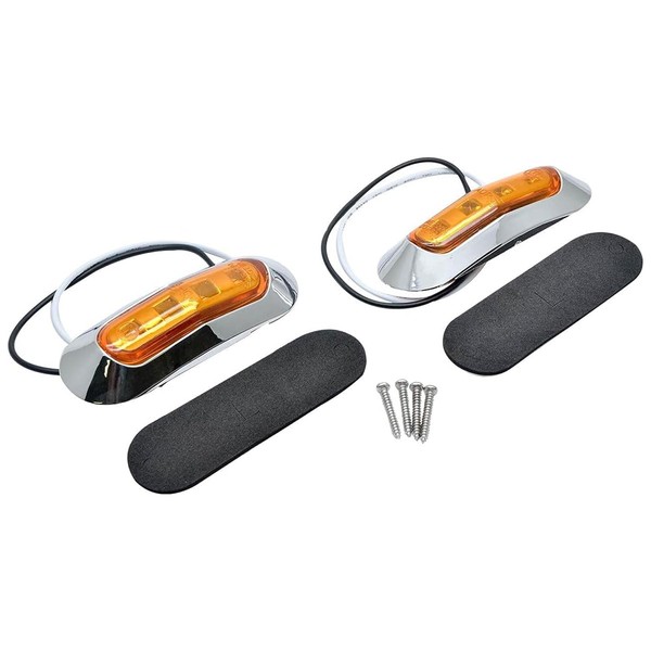 Riloer 12V/24V Side Marker Light 4-LEDs Warning Hazard Indicator Lamp,