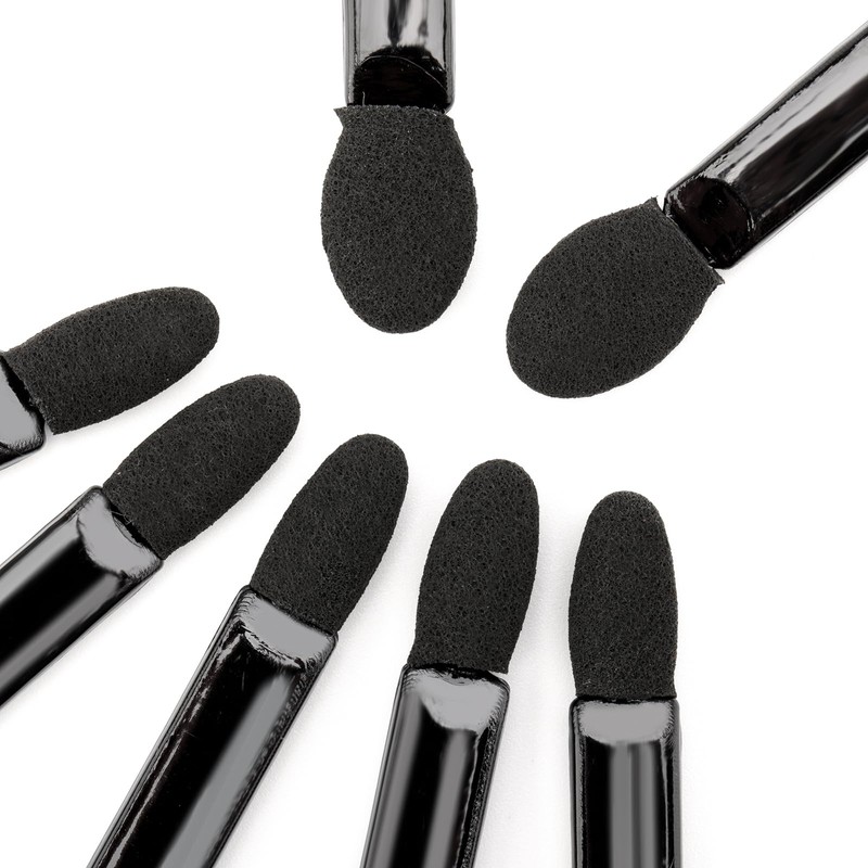 100PCS Sponge Eyeshadow Applicators - Disposable Eyeshadow Applicators - Black