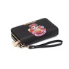 Frida Kahlo Cartoon Zip Around Wallet with Wristlet (Black/Black)