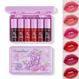 Miniling - Tinte labial de 6 colores, brillo labial coreano, mate y alto brillo, duradero y resistente al agua                                        