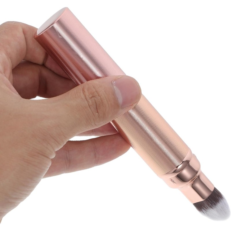 Brocha De Maquillaje Doble Cabezal Retráctil Para Corrector Y Base