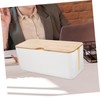 KOMBIUDA Bamboo Cord Organizer Box with Lid Capacity Cable Management