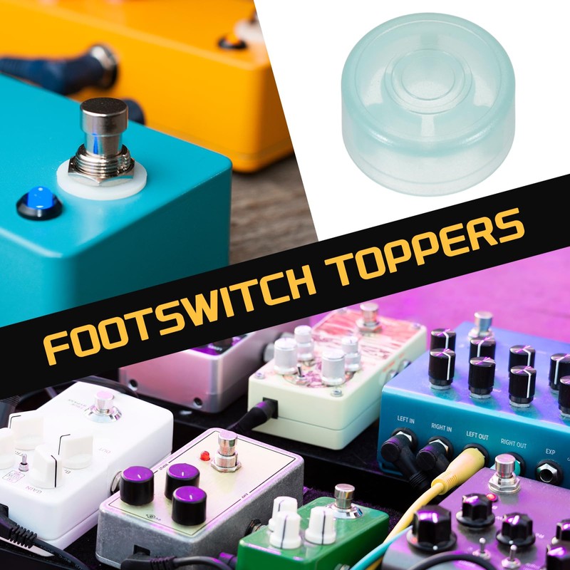 MECCANIXITY 20 Pcs Footswitch Toppers Guitar Pedal Button Caps Plastic