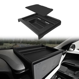 Muslogy Dashboard Storage Organizer Compatible with 2025 Ford Maverick Accessories Center Console Insert Tray with Magnetic Lid Hidden Panel Secret Compartment Fits 2025 Maverick Behind Screen