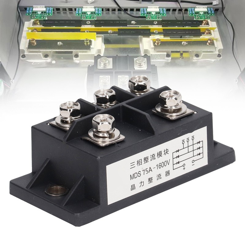 3 Phase Bridge Rectifier 75A 5 Terminal ABS Brass Heat