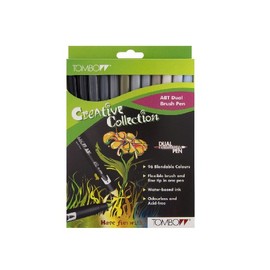Tombow ABT-12C-3 Fasermaler Dual Brush Pen mit zwei Spitzen, 12-er Set, grautöne