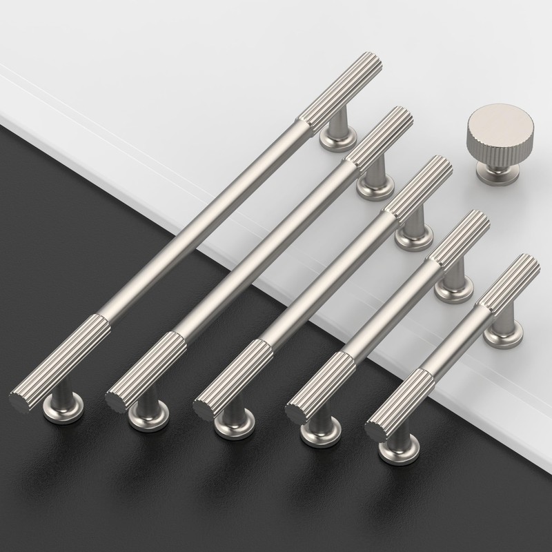 Amerdeco 10 Pack Brushed Satin Nickel Cabinet Knobs Single Hole