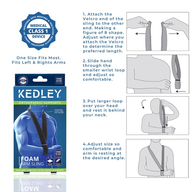 Foam Arm Sling by Kedley – Discreet Black | One