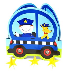 Rescue Policeman & Police Dog Party Table Stand-Up Centerpiece (1 Set - 4 Pieces)