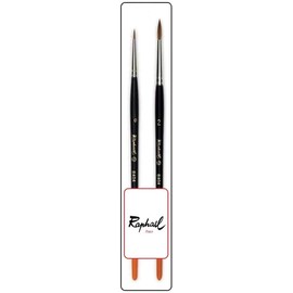 Raphael France Raphael Series 8404 Brush, Kolinsky Red Sand Brush, Set of 2, Size 0, 2