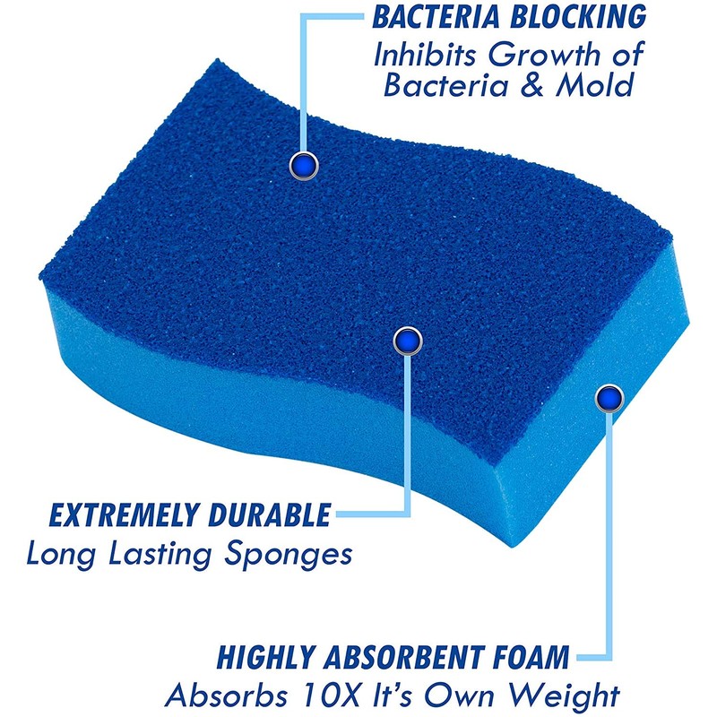 Elitra Essentials Scrubber Sponge, Non-Scratch Hydrophilic Foam Technology - Odor