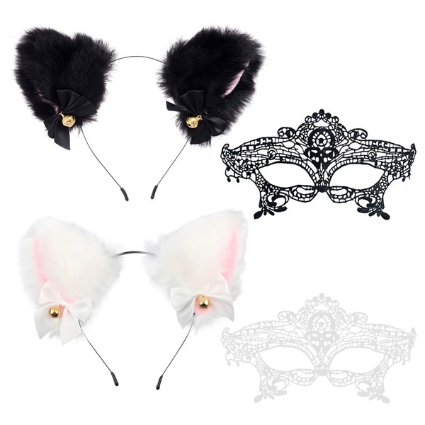 Pack of 2 Cat Ears with Bell Headbands, 2 Pieces