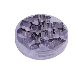 Mini Assorted Shape Cookie Cutter Set, from 1.2” to 1.6” - 12 Piece - Stainless Steel