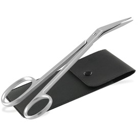 Long Seniors Nail Scissors Toenail Scissors with Micro Teeth and Strong Handles - Alternative Nail Clippers as Scissors in Case - Foot Care for Fingernails Toenails (16 cm Strong with Case)