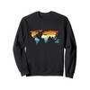 Cartography Traveler Travelling Retro World Map Sweatshirt