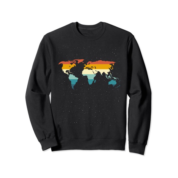 Cartography Traveler Travelling Retro World Map Sweatshirt