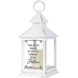 Carson Home Accents Lantern-in Loving Memory of My Father w/LED Candle & Timer (11" x 4" x 4")
