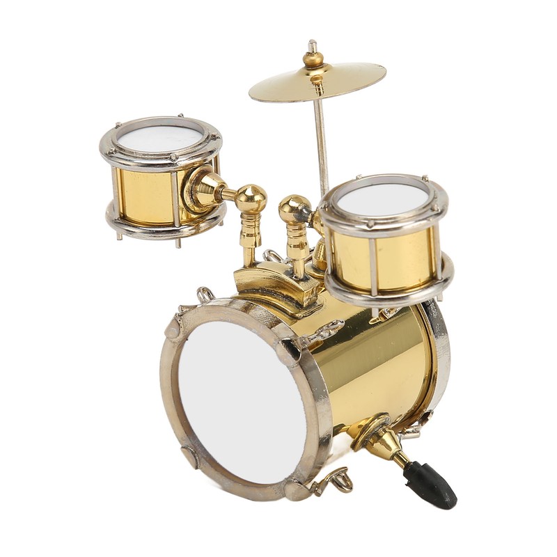 Copper Miniature Drum Set Model with Case Mini Percussion Musical
