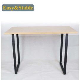 Lendpea Metal Table Legs Heavy Duty Square Tube Desk Frame Industrial Dining/Coffee/Computer Table Legs, Set of 2(28"-4X2mm, U-Shape)