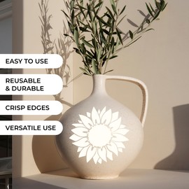 1 Pc Sunflower Stencil - Reusable Flower Sunflower Stencils for Painting on Wood, Glass, Wall, Rock, Walls, Canvas, Glassware, Airbrushing, Spray Painting (10 x 10)