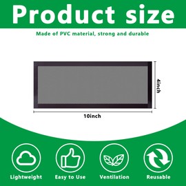 DECOHS 8 Pack Floor Register Screen Vent Mesh-4x10 Inch Plastic Rectangle Air Vent Screen Cover-Magnetic PVC Vent Mesh Cover for Ceiling Wall Floor Catch Debris Hair Dust