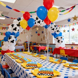 Tyotrbs Story Party Paper Napkins Inspire Game Party Napkins Supplies Decorations Cow Print Themed Blue Cloud Disposable Napkins Cartoon Theme Dinner Napkins for Birthday (Blue)