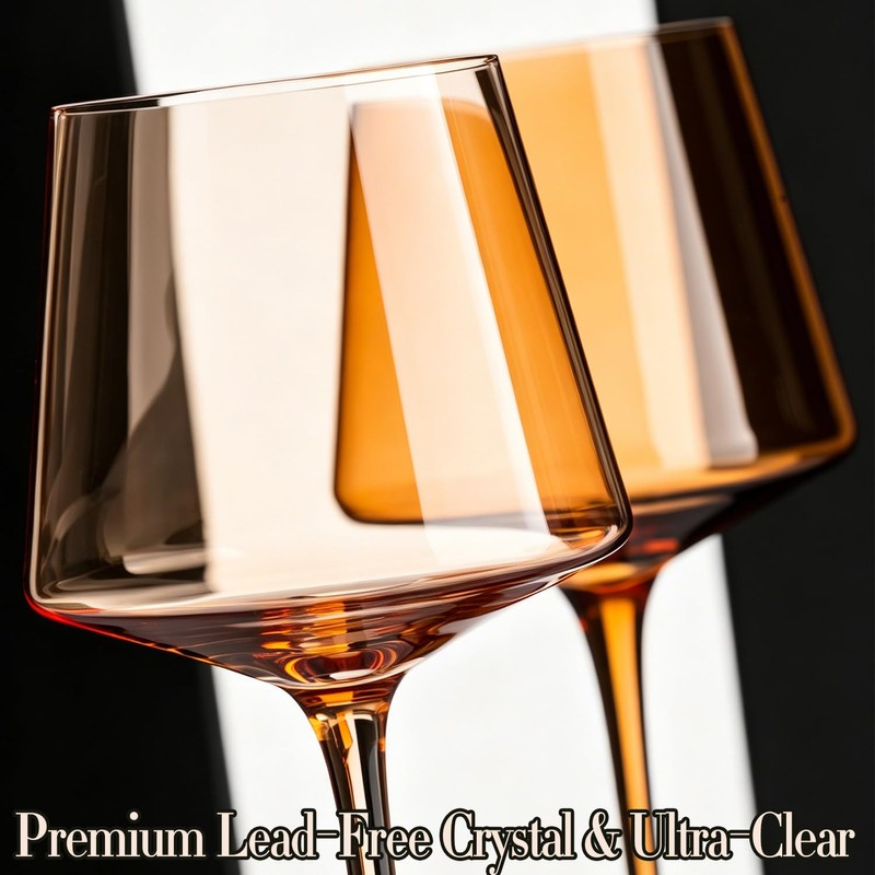 Colored Brown Wine Glasses Set of 6, Fall Winter Party,