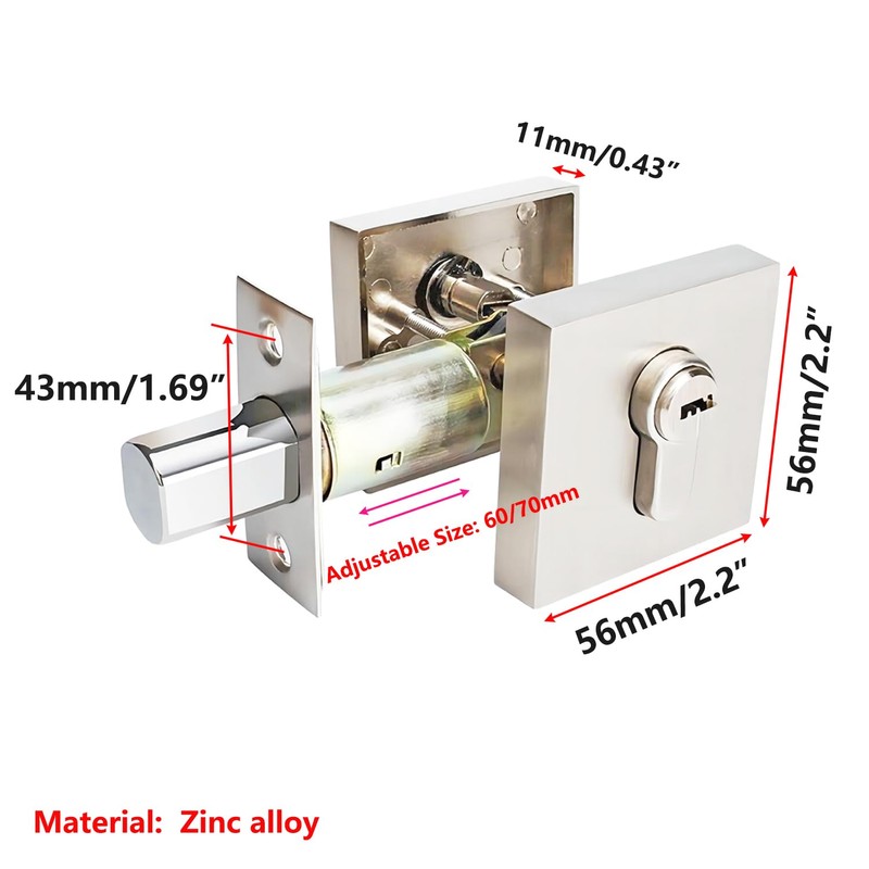 Qrity 1 PCS Single Deadbolt Locks, Thumb Turn Lock, Passage