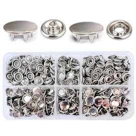 Jersey Press Studs, Metal Press Stud, Sewing Accessories Buttons for Sewing Jessey Snaps for Baby Children's Clothing Sewing (Silver)