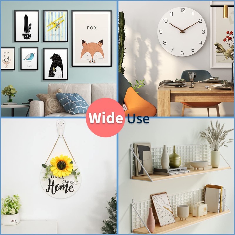 [60 Pack] Concrete Wall Hooks - PinCute Wall Picture Hangers
