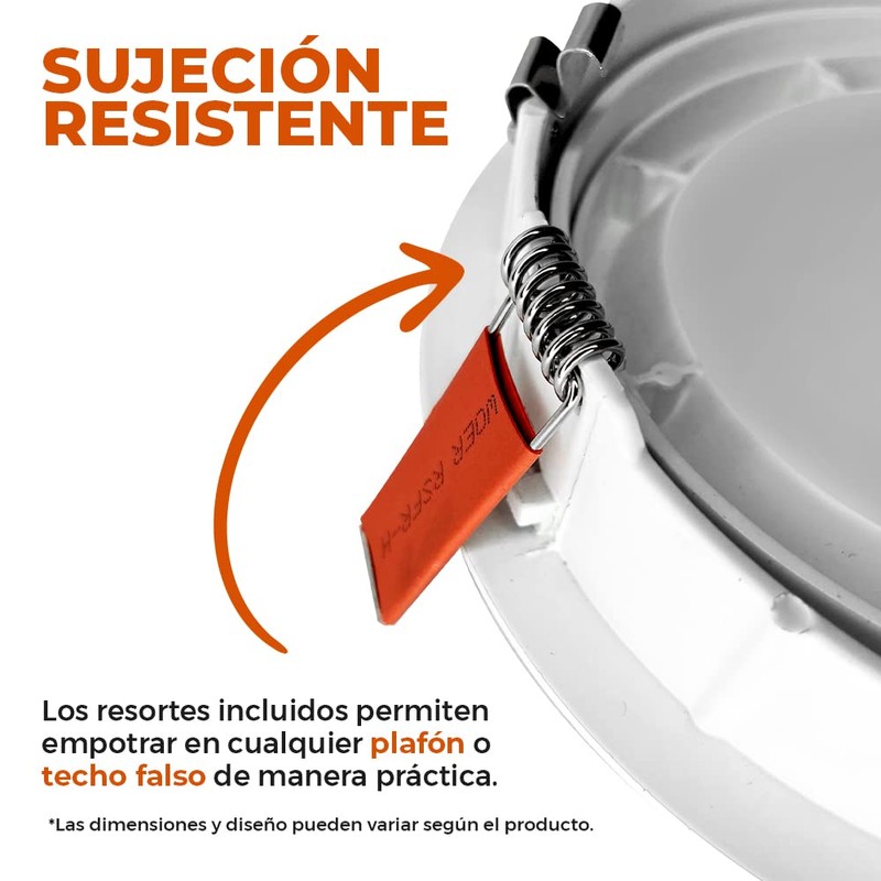 Tecnolite - Lámpara Downlight LED Empotrable 3.5 W, Luz Suave