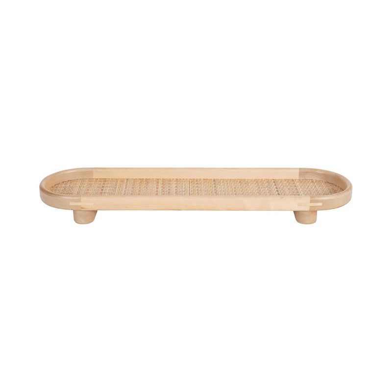 Kate and Laurel Planche Decorative Capsule Woven Tray with Solid