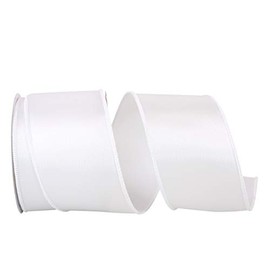 Reliant Ribbon 92575W-030-40F Satin Value Wired Edge Ribbon, 2-1/2 Inch X 10 Yards, White