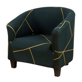 MIFXIN Tub Chair Slipcover 1 Piece High Stretch Club Chair Cover Elastic Barrel Chair Armchair Couch Sofa Furniture Protector for Living Room Hotel (Pattern-06)
